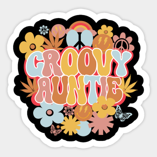 Groovy Auntie Shirt, Hippie Aunt Sticker